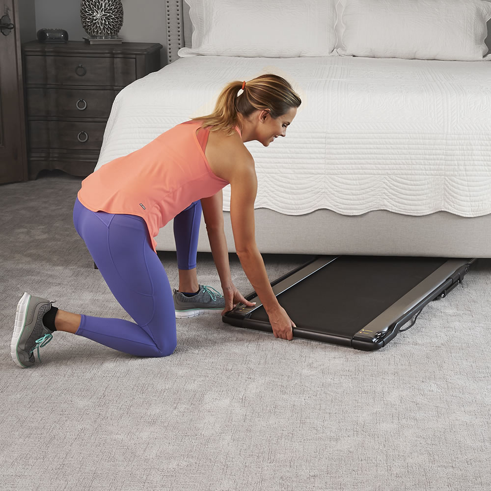 hiding treadmill under the bed