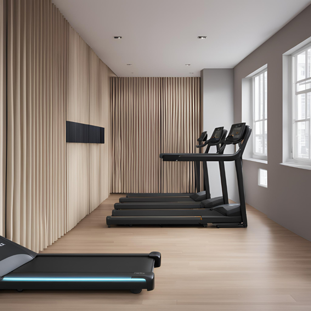 using Custom Wall or Partition to hide the treadmill