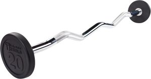 Body-Solid Rubber Coated Fixed Weights Curl Barbells