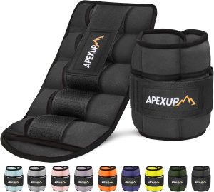 APEXUP Adjustable Ankle Weights (10 lbs Pair)