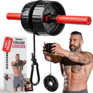 DMoose Fitness Forearm Strengthener & Wrist Roller - 2 in 1 Arm Exerciser